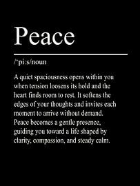 Peace Definition – Black von WordsThatInspire