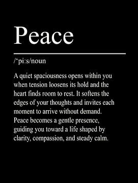 Peace Definition - Black by WordsThatInspire