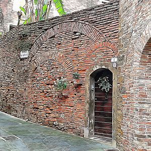 Geschichte in einer Mauer Citta Della Pieve Umbrien