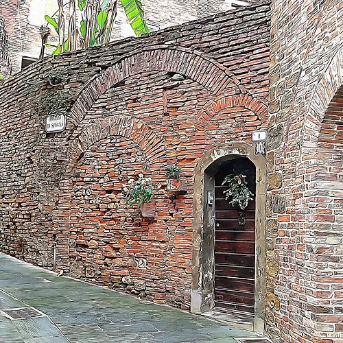 Geschiedenis in een muur Citta Della Pieve Umbrië