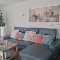 Klantfoto: Pastel Abstract Panorma van Blikvanger Schilderijen, als ArtFrame