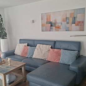 Klantfoto: Pastel Abstract Panorma van Blikvanger Schilderijen, als ArtFrame