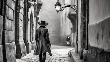 Homme avec manteau et chapeau sur Mustafa Kurnaz