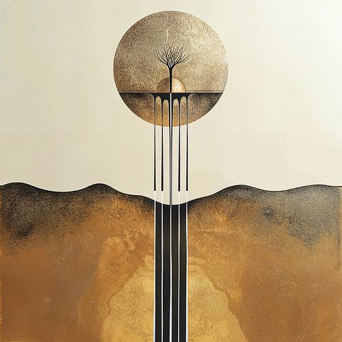 Bauhaus Japandi Abstrait | Abstrait moderne