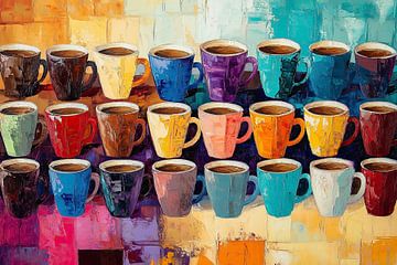 Kleurrijke Koffie: Een Levendig Kunstwerk van Thea