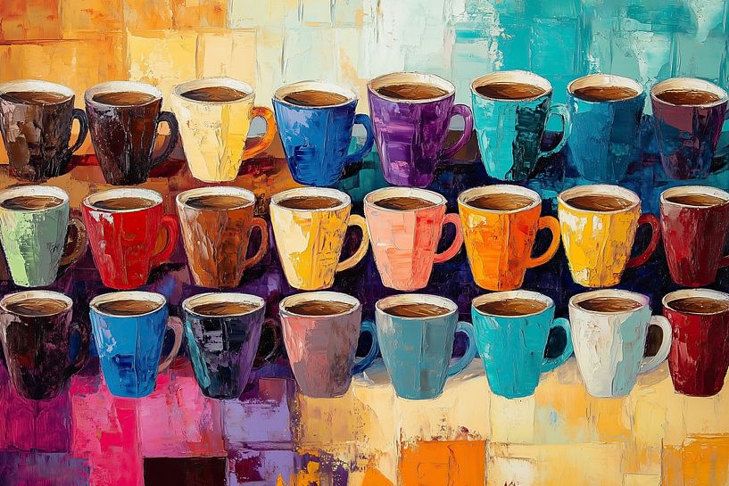 Bunter Kaffee: Ein lebendiges Kunstwerk von Thea