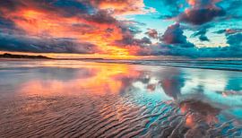 Zonsondergang op het strand