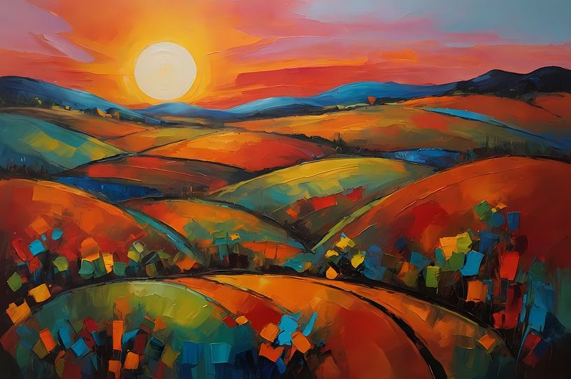 Colourful impression of a sunset in nature by Art & Soul Creations