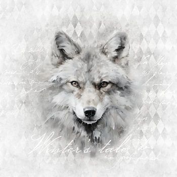 Loup sauvage d'hiver blanc