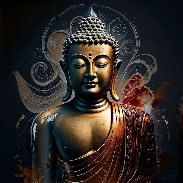 Goldenes Buddha-Porträt von Jan Bouma