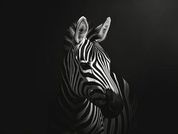 Zebracontrasten - Elegante Strepen in Zwart-Wit - zebra van Eva Lee