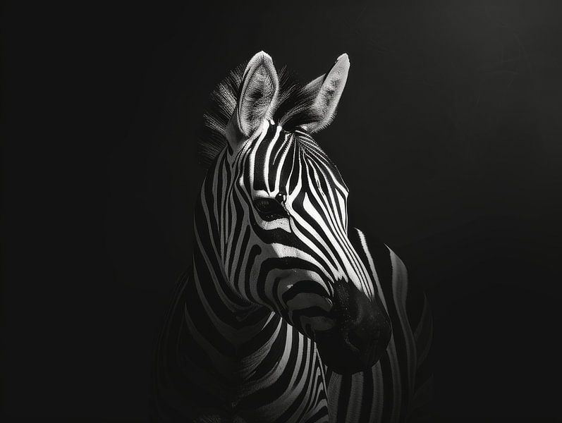Zebracontrasten Elegante Strepen in Zwart-Wit zebra van Eva Lee