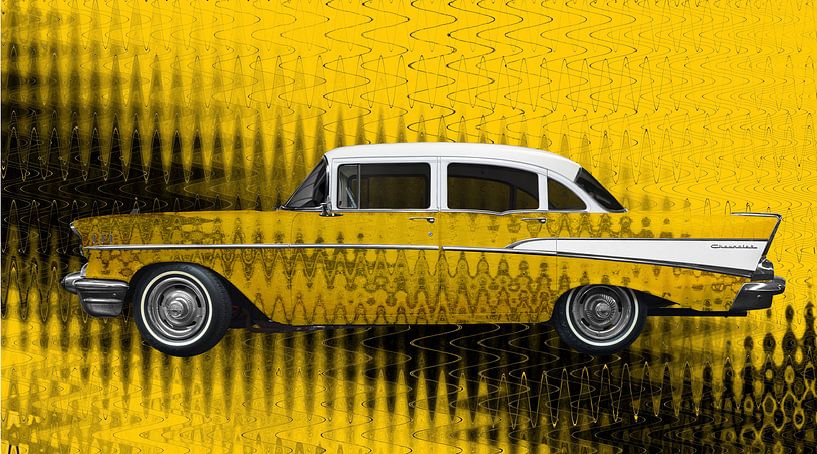 Chevrolet Bel Air 1957 Kunstauto in volledig geel van aRi F. Huber