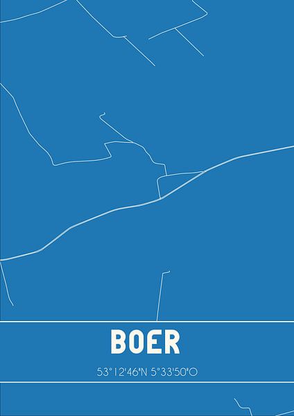 Blueprint | Map | Farmer (Fryslan) by Prints of Place