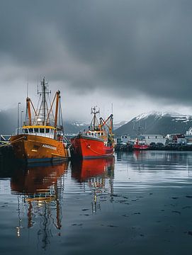 Dramatic clouds over the harbour by fernlichtsicht