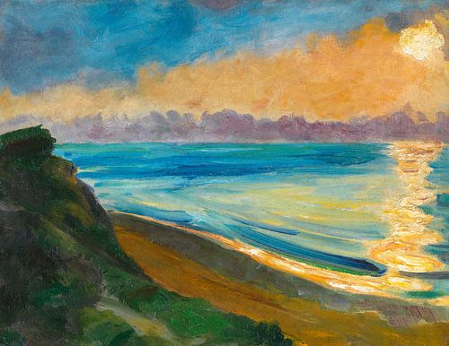 Max Pechstein - Steile kust en zonreflectie, ca. 1922