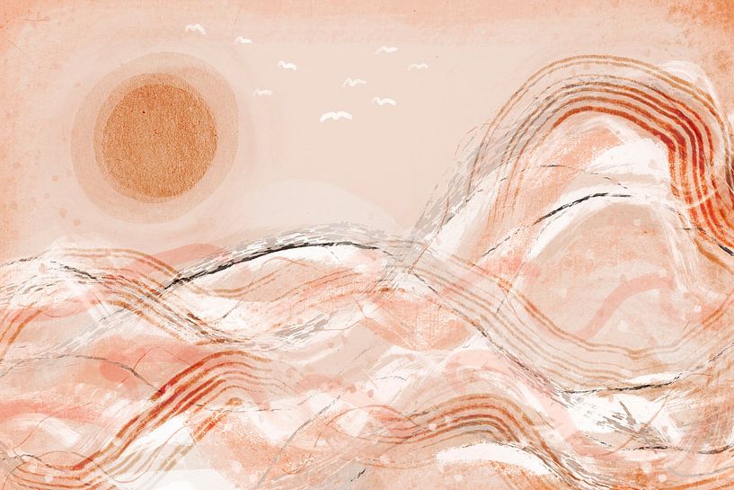 Pastel Peach Sea by Treechild