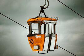 A gondola on a steel cable