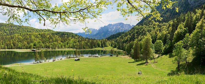 spring landscape lake Ferchensee, Mittenwald by SusaZoom