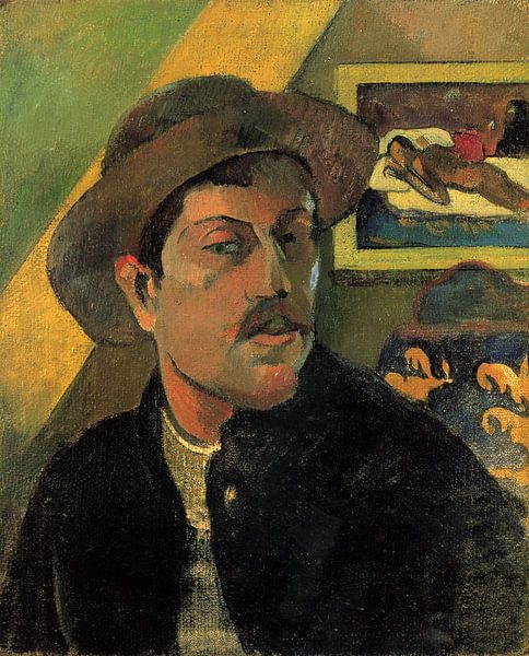 Portrait of artist with hat, Paul Gauguin - 1893 by Het Archief