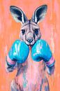 Boxing kangaroo in a blaze of colour by Poster Art Shop thumbnail