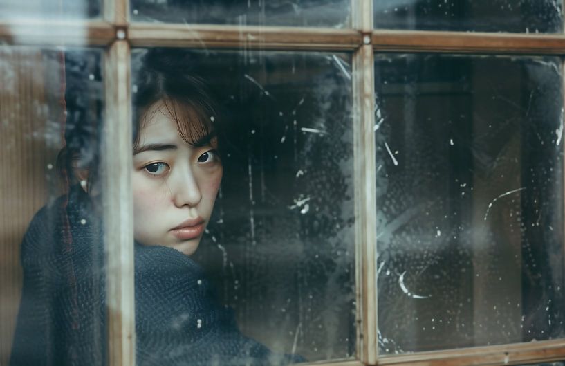 Mysterieus verdriet, delicate gelaatstrekken van fernlichtsicht