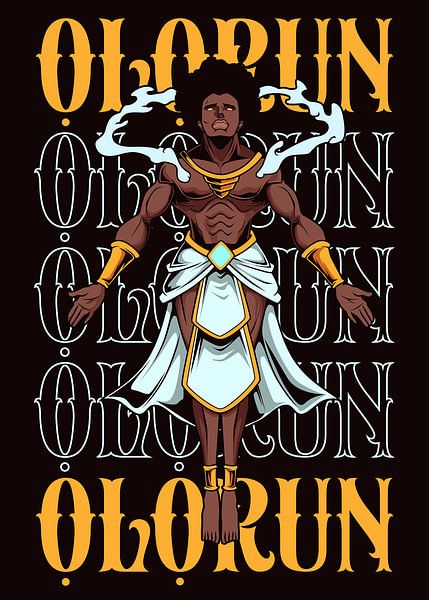 Olorun - Hemelse God van de Yoruba van Pixelbull Design