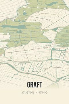 Vintage map of Graft (North Holland) by Rezona