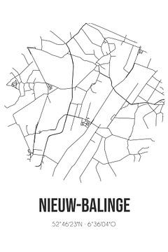 Nieuw-Balinge (Drenthe) | Carte | Noir et blanc sur Rezona