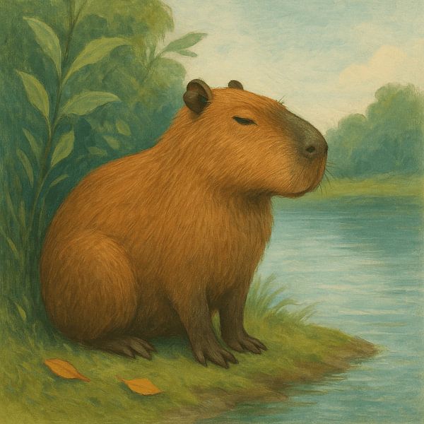 Ruhiges Capybara am Teich von sipul.max