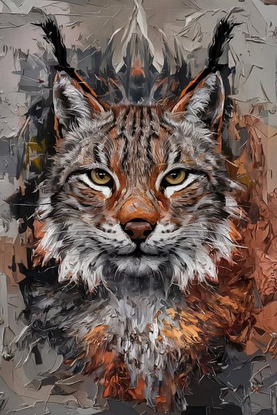 Digital art lynx kunstwerk van Art & Soul Creations