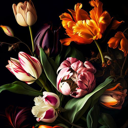 Bloemenpracht Kleurrijke Tulpen