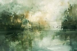 Moderne abstrakte Komposition in neutralen Farbtönen von Art & Soul Creations