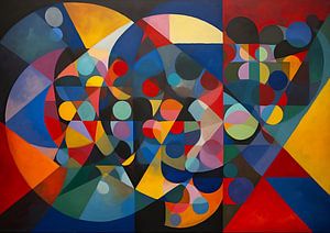 Geometrisch abstract cirkels en driehoeken van Jan Bechtum