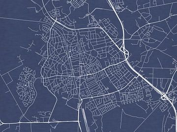 Carte de Bussum en bleu royal sur Map Art Studio