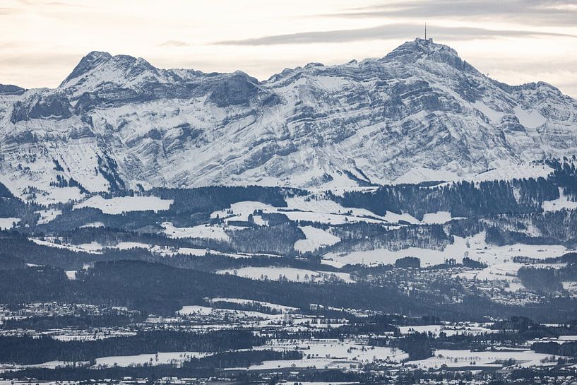 Säntis am Bodensee im Winter von Jan Schuler