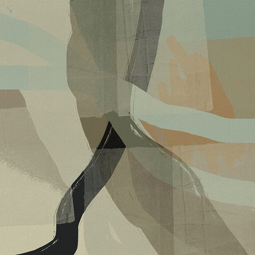 Abstracte lijnen in lichtgroen en bruin