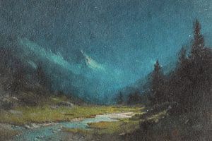 Blaue Stunde im Tal