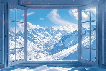 look out the window overlooking a beautiful landscape by Egon Zitter