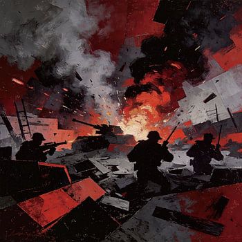 illustration of a war scene