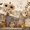 Elegant Vases in Earthy Tones van Blikvanger Schilderijen