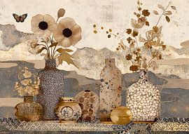 Elegant vases in earthy tones by Eye catching paintings