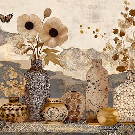 Elegant vases in earthy tones by Eye catching paintings