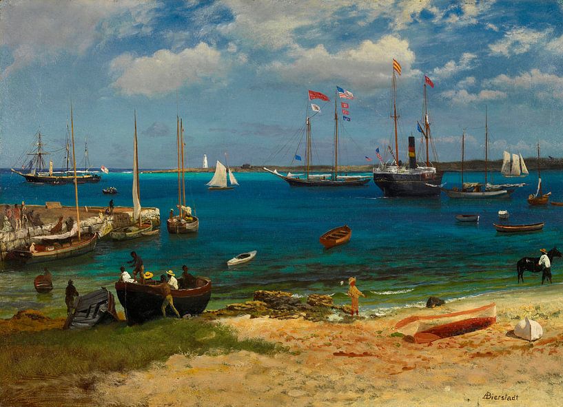 Nassau Harbor, Albert Bierstadt by Masterful Masters