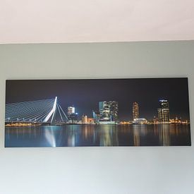 Klantfoto: Skyline Rotterdam Panorama van Joram Janssen, op canvas