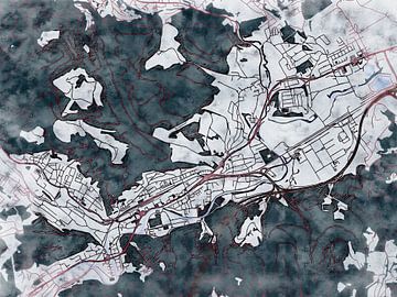 Kaart van Kapfenberg in de stijl 'White Winter' van Maporia