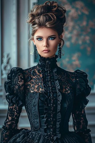 portret vrouw in zwart