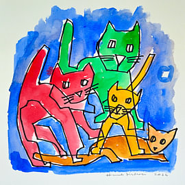 Vier Katzen von Hudie