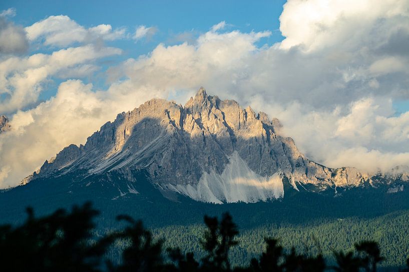 rugged mountain peaks in the Dolomites in the evening light by Leo Schindzielorz