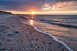 Coucher de soleil sur la plage de Zingst, romantique sur Martin Köbsch